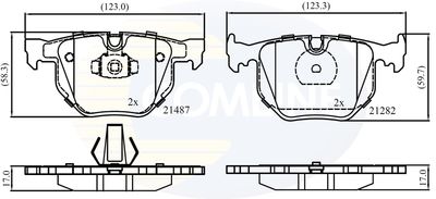 CBP01205 COMLINE Комплект тормозных колодок, дисковый тормоз