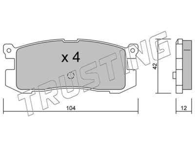 2420 TRUSTING Комплект тормозных колодок, дисковый тормоз