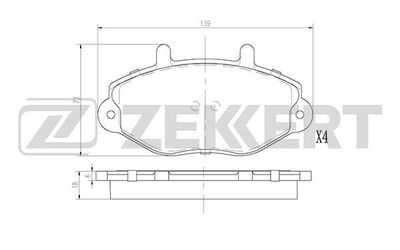 BS2864 ZEKKERT Комплект тормозных колодок, дисковый тормоз