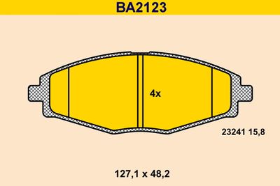 BA2123 BARUM Комплект тормозных колодок, дисковый тормоз