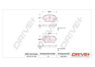 DP1010101254 Dr!ve+ Комплект тормозных колодок, дисковый тормоз