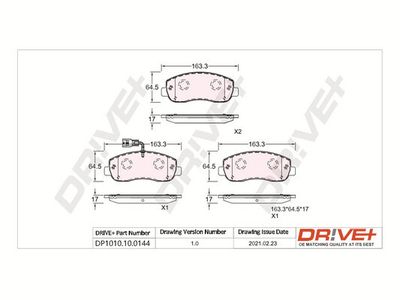 DP1010100144 Dr!ve+ Комплект тормозных колодок, дисковый тормоз