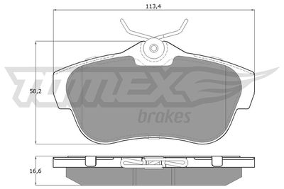 TX1594 TOMEX Brakes Комплект тормозных колодок, дисковый тормоз