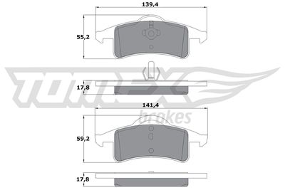 TX1490 TOMEX Brakes Комплект тормозных колодок, дисковый тормоз