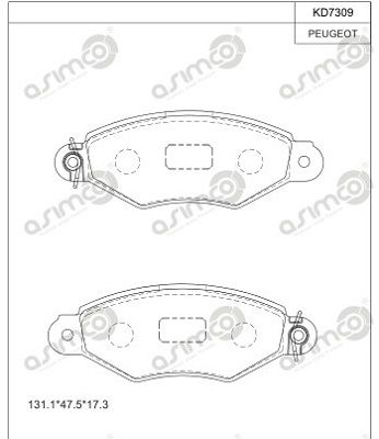 KD7309 ASIMCO Комплект тормозных колодок, дисковый тормоз