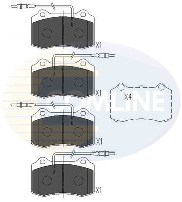 CBP11227 COMLINE Комплект тормозных колодок, дисковый тормоз