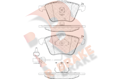 RB1531 R BRAKE Комплект тормозных колодок, дисковый тормоз