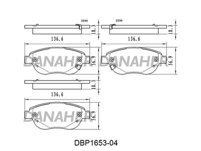 DBP165304 DANAHER Комплект тормозных колодок, дисковый тормоз