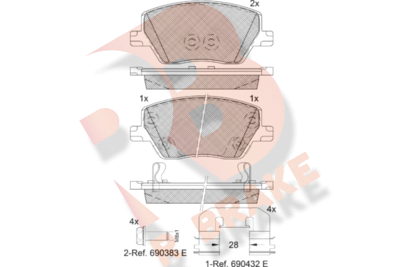 RB2275 R BRAKE Комплект тормозных колодок, дисковый тормоз