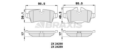 AA0101 BRAXIS Комплект тормозных колодок, дисковый тормоз