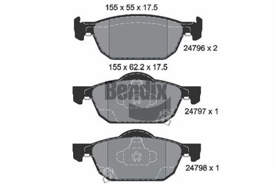 BPD2197 BENDIX Braking Комплект тормозных колодок, дисковый тормоз