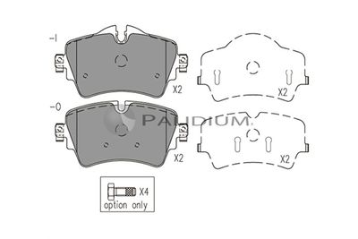 P11525 ASHUKI by Palidium Комплект тормозных колодок, дисковый тормоз