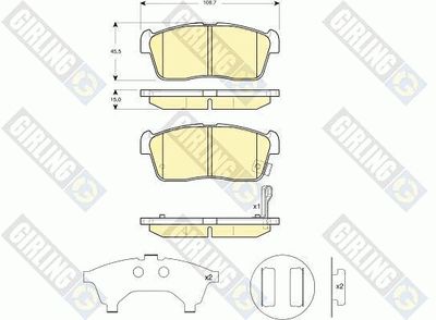 6132769 GIRLING Комплект тормозных колодок, дисковый тормоз