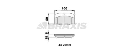 AA0192 BRAXIS Комплект тормозных колодок, дисковый тормоз