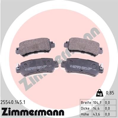 255401451 ZIMMERMANN Комплект тормозных колодок, дисковый тормоз