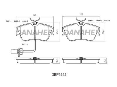 DBP1542 DANAHER Комплект тормозных колодок, дисковый тормоз