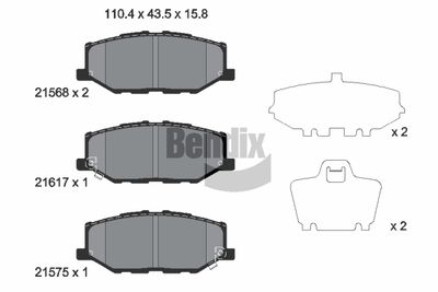 BPD2464 BENDIX Braking Комплект тормозных колодок, дисковый тормоз