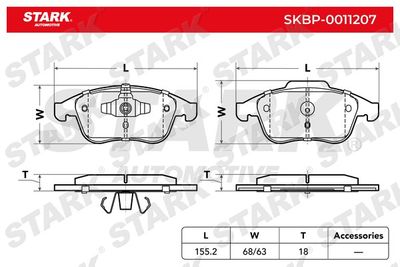 SKBP0011207 Stark Комплект тормозных колодок, дисковый тормоз
