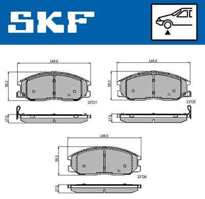 VKBP80436A SKF Комплект тормозных колодок, дисковый тормоз