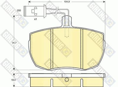 6107896 GIRLING Комплект тормозных колодок, дисковый тормоз