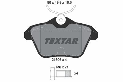 2160601 TEXTAR Комплект тормозных колодок, дисковый тормоз
