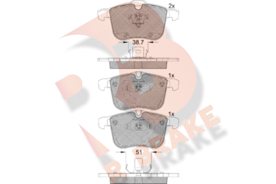 RB1681 R BRAKE Комплект тормозных колодок, дисковый тормоз