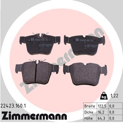 224231601 ZIMMERMANN Комплект тормозных колодок, дисковый тормоз