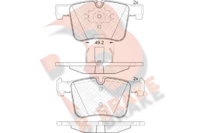 RB2020 R BRAKE Комплект тормозных колодок, дисковый тормоз