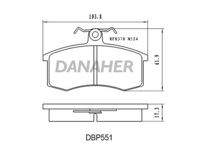 DBP551 DANAHER Комплект тормозных колодок, дисковый тормоз