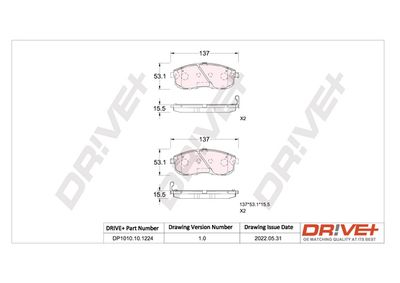 DP1010101224 Dr!ve+ Комплект тормозных колодок, дисковый тормоз
