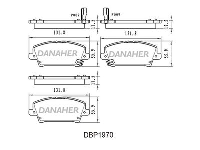 DBP1970 DANAHER Комплект тормозных колодок, дисковый тормоз