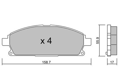 BPNI1023 AISIN Комплект тормозных колодок, дисковый тормоз