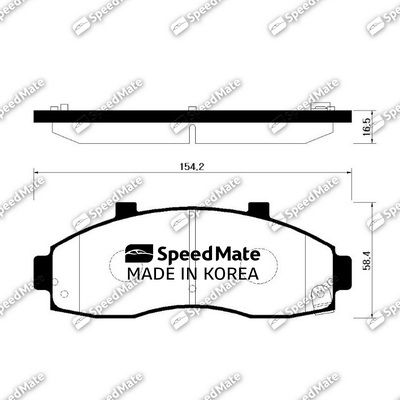 SMBPK015 SpeedMate Комплект тормозных колодок, дисковый тормоз