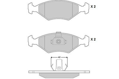 120959 E.T.F. Комплект тормозных колодок, дисковый тормоз