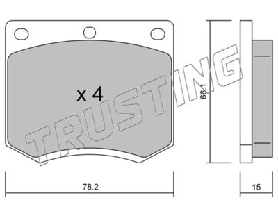0250 TRUSTING Комплект тормозных колодок, дисковый тормоз