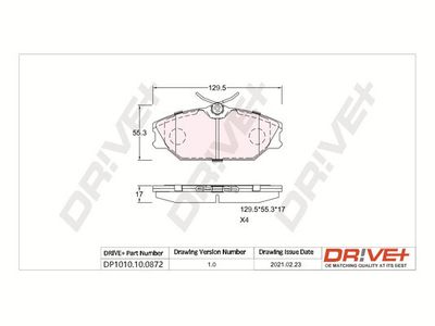DP1010100872 Dr!ve+ Комплект тормозных колодок, дисковый тормоз