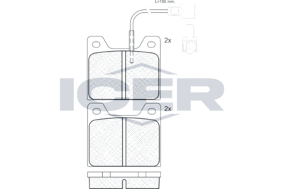 180244 ICER Комплект тормозных колодок, дисковый тормоз