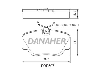 DBP597 DANAHER Комплект тормозных колодок, дисковый тормоз