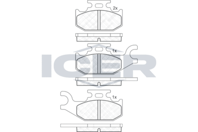 182057 ICER Комплект тормозных колодок, дисковый тормоз