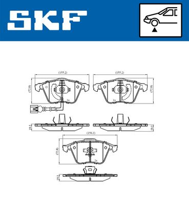 VKBP80594E SKF Комплект тормозных колодок, дисковый тормоз