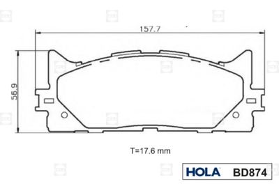 BD874 HOLA Комплект тормозных колодок, дисковый тормоз