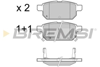 BP3467 BREMSI Комплект тормозных колодок, дисковый тормоз