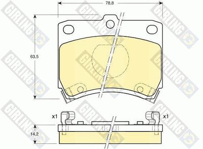 6107739 GIRLING Комплект тормозных колодок, дисковый тормоз