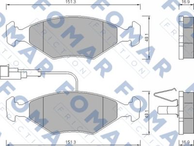 FO673181 FOMAR Friction Комплект тормозных колодок, дисковый тормоз