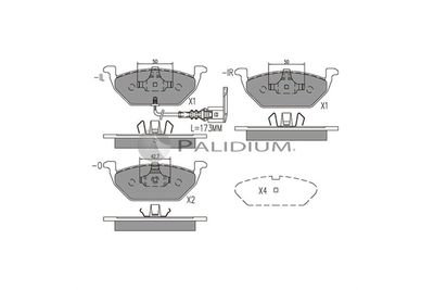 P11001 ASHUKI by Palidium Комплект тормозных колодок, дисковый тормоз