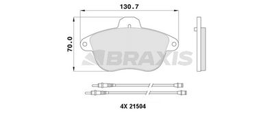 AB0382 BRAXIS Комплект тормозных колодок, дисковый тормоз