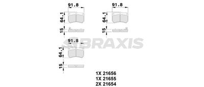 AB0105 BRAXIS Комплект тормозных колодок, дисковый тормоз