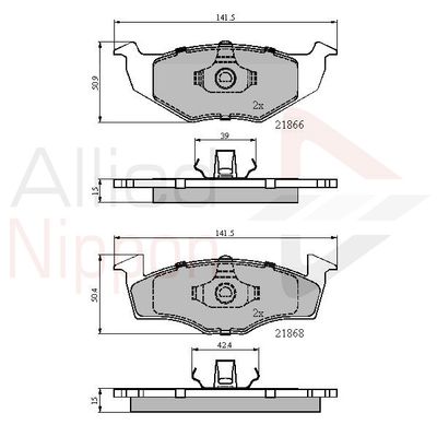 ADB0180 COMLINE Комплект тормозных колодок, дисковый тормоз