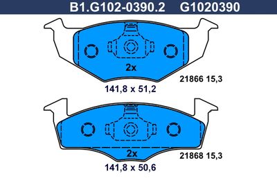 B1G10203902 GALFER Комплект тормозных колодок, дисковый тормоз