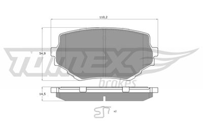 TX1360 TOMEX Brakes Комплект тормозных колодок, дисковый тормоз